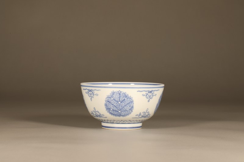清 青花佛花碗 - 图4
