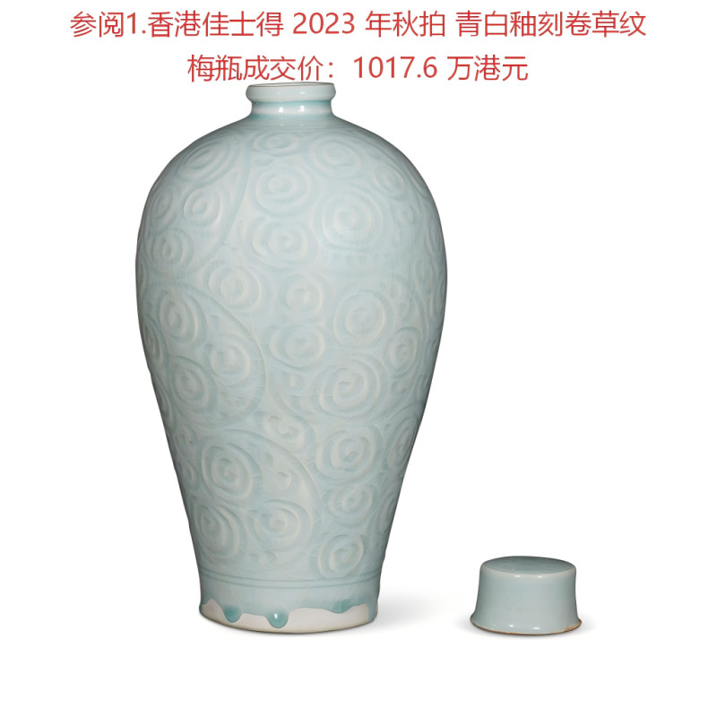 明代 青白釉萱草纹梅瓶 - 图9