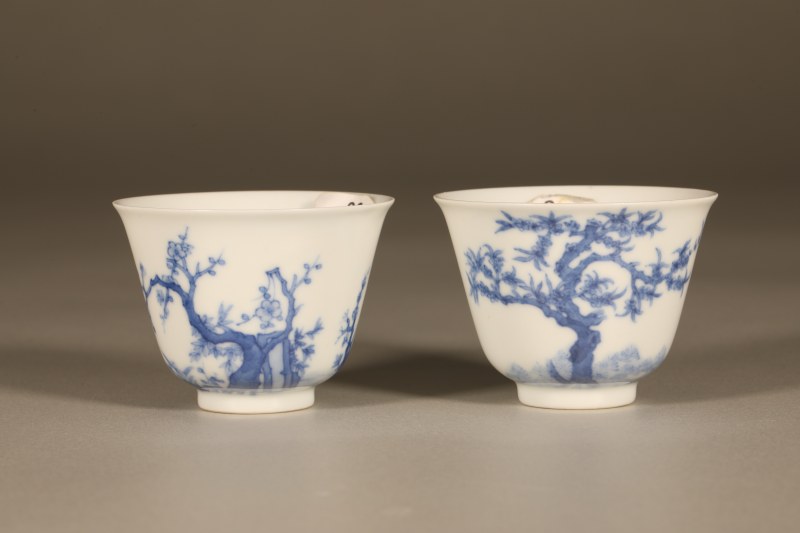 清康熙 青花花神杯 - 图7