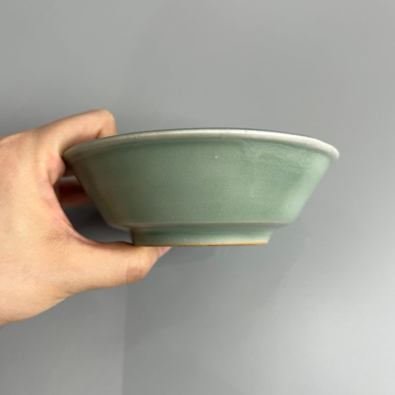 明代 龙泉窑梅子青釉直边洗 - 图4