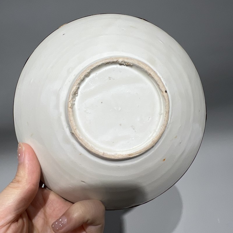 明代 白釉葵口斗笠盏 - 图8