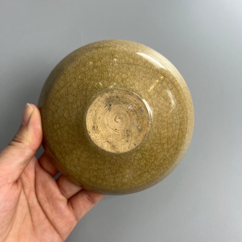 明代 龙泉窑青黄釉刻花平足洗 - 图11