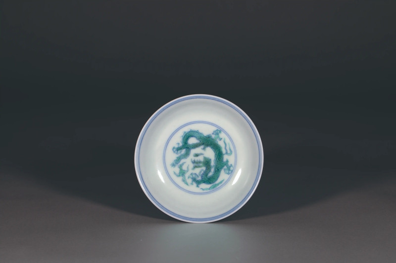 清康熙斗彩龙纹盘