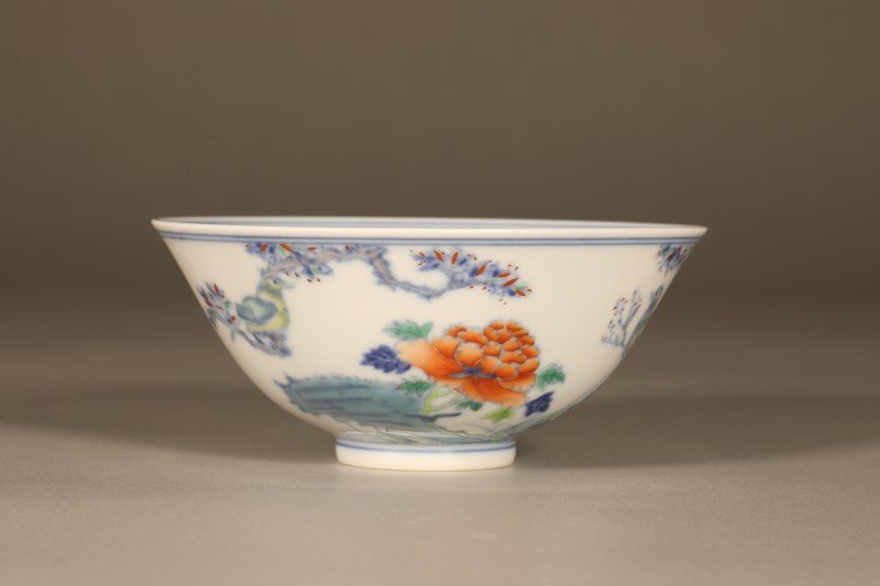 清光绪 斗彩花鸟碗 - 图5