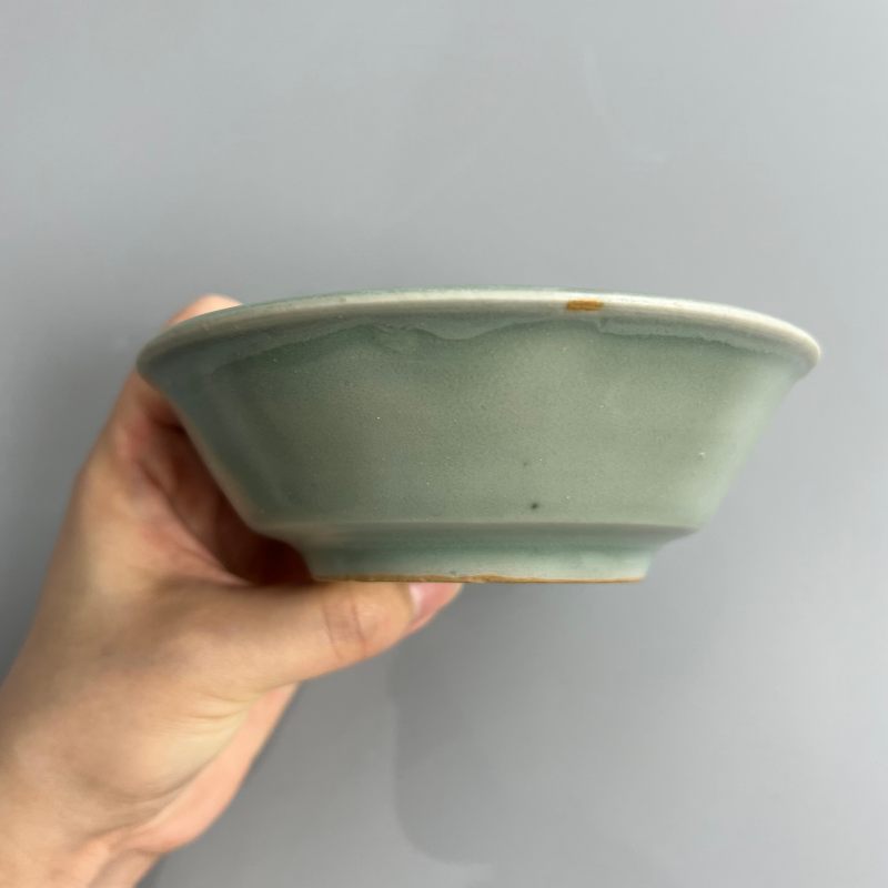 明代 龙泉窑梅子青釉直边洗 - 图5