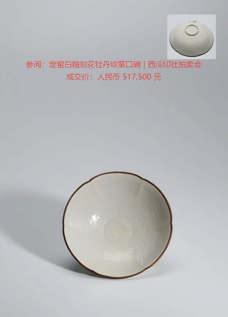 明代 白釉葵口斗笠盏 - 图9