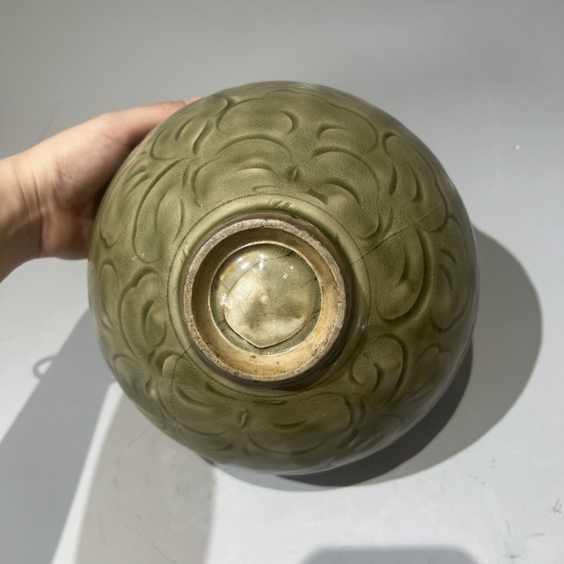 明代 青釉刻花钵 - 图10