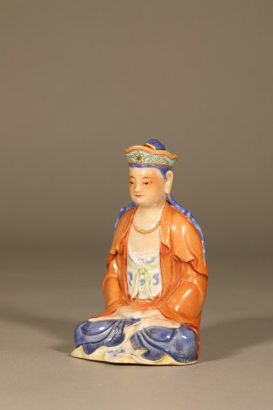 清 粉彩瓷塑无量寿佛像 - 图4