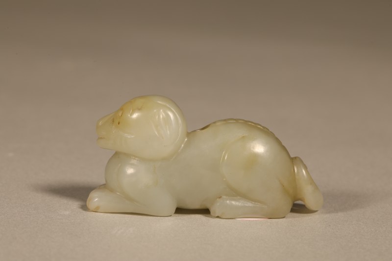 明 白玉雕犬挂件 - 图3