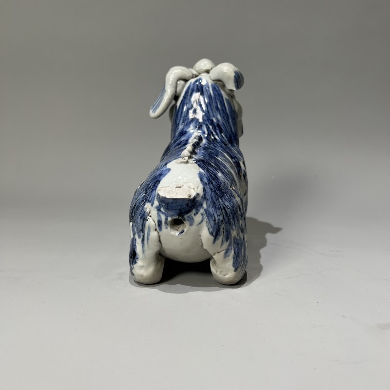元代 青花瑞狮坐像 - 图5