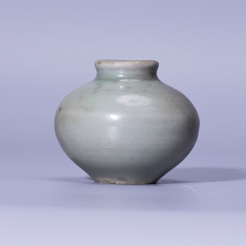 明代 龙泉窑粉青釉水盂 - 图1