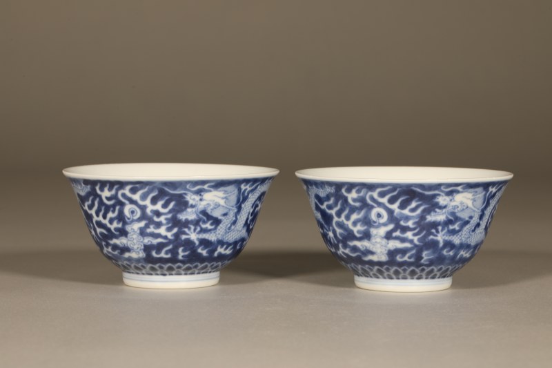 清光绪青花龙纹碗 - 图2