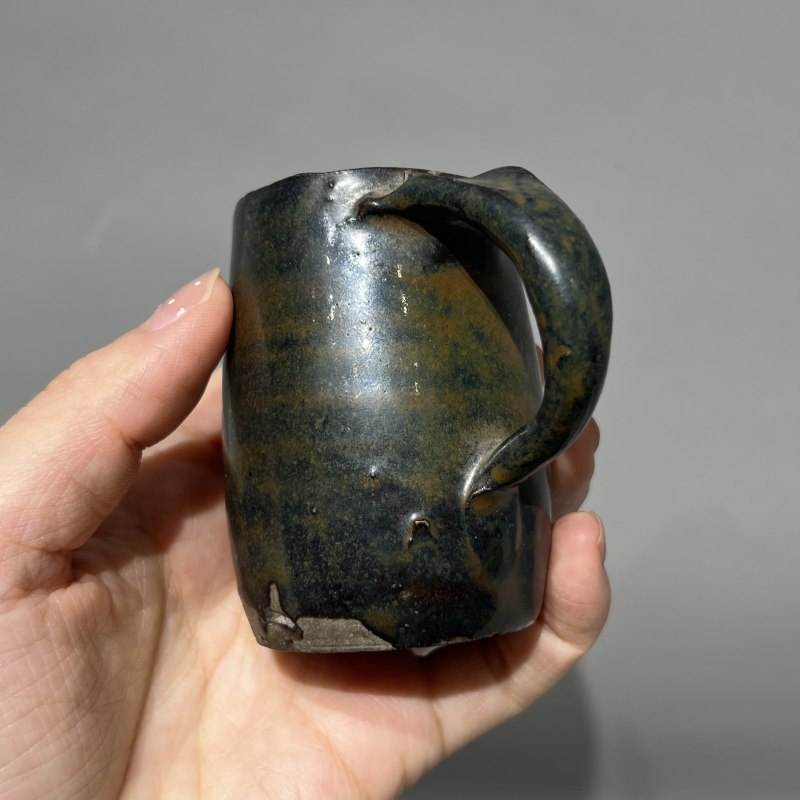 明代 黑釉把杯一对 - 图5