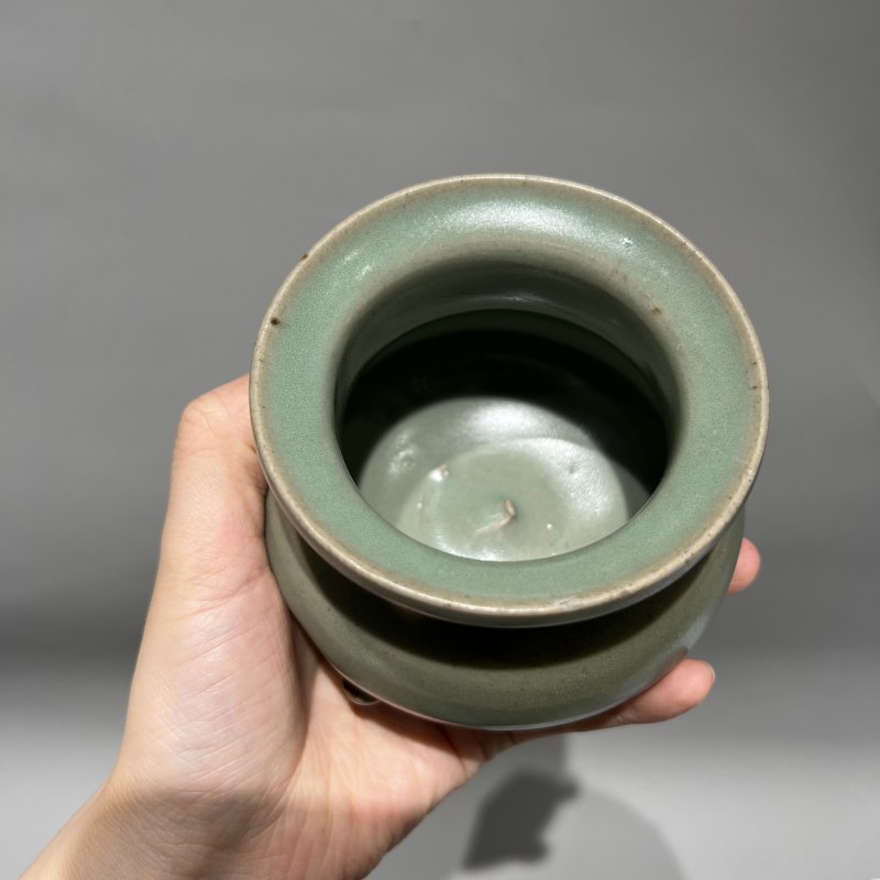 明代 钧窑青釉小琴炉 - 图8