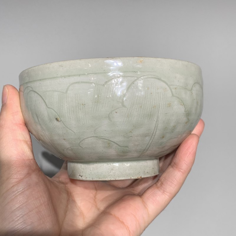 明代 青釉蕉叶纹盖钵 - 图9
