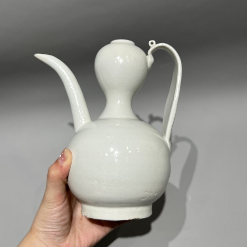 明代 青白釉葫芦温酒壶一套 - 图8