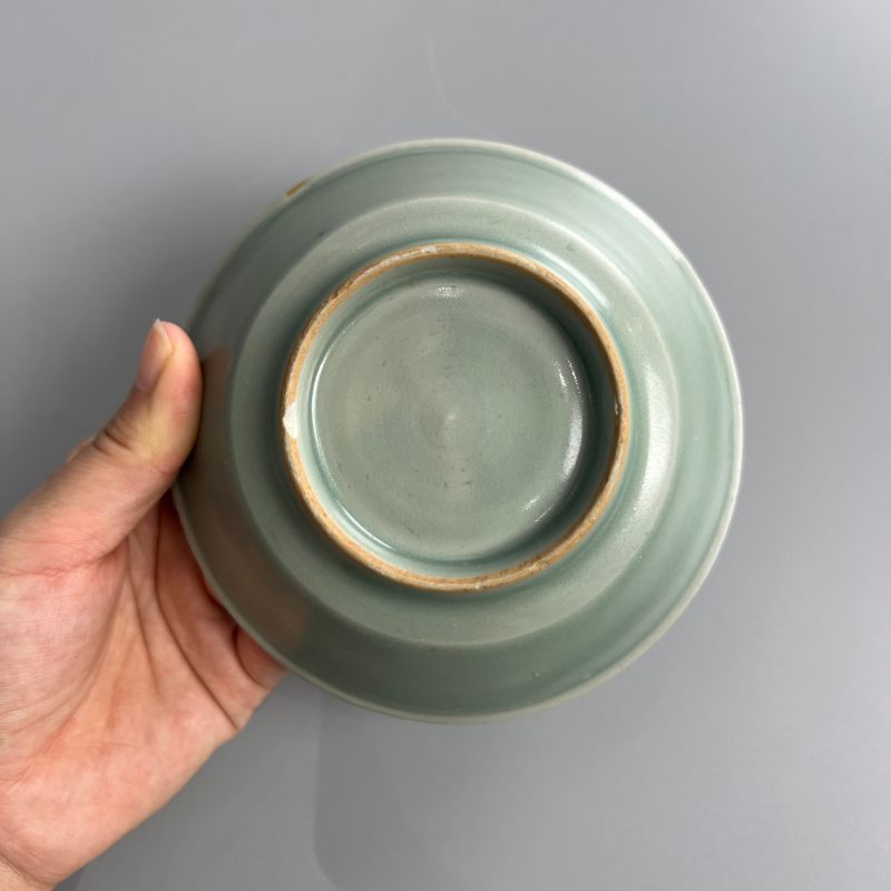 明代 龙泉窑梅子青釉直边洗 - 图9
