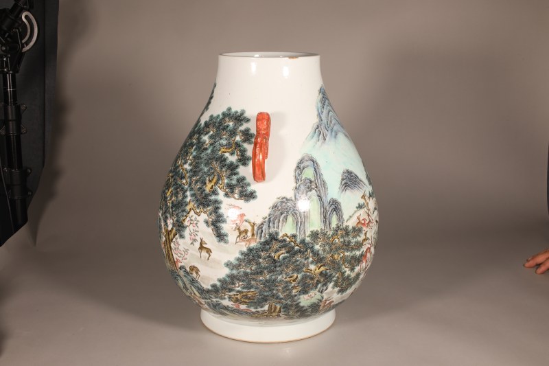 清 粉彩百鹿尊 - 图6