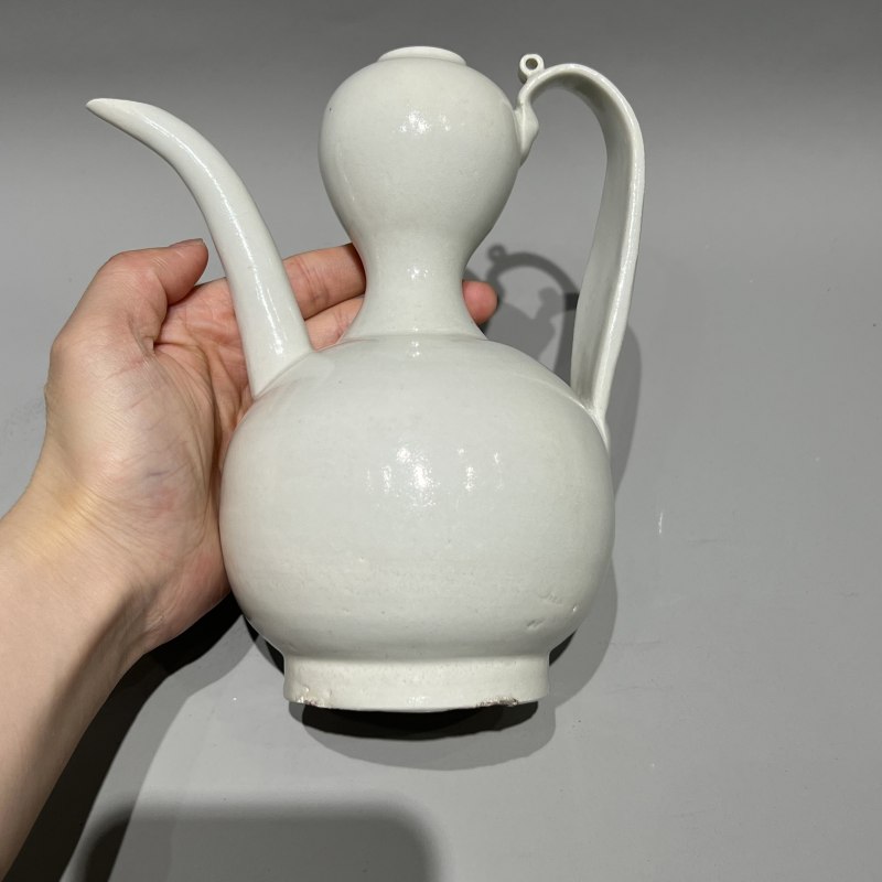 明代 青白釉葫芦温酒壶一套 - 图9