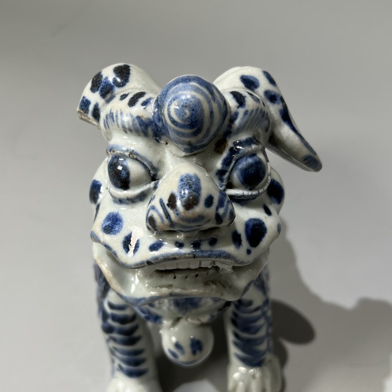 元代 青花瑞狮坐像 - 图7