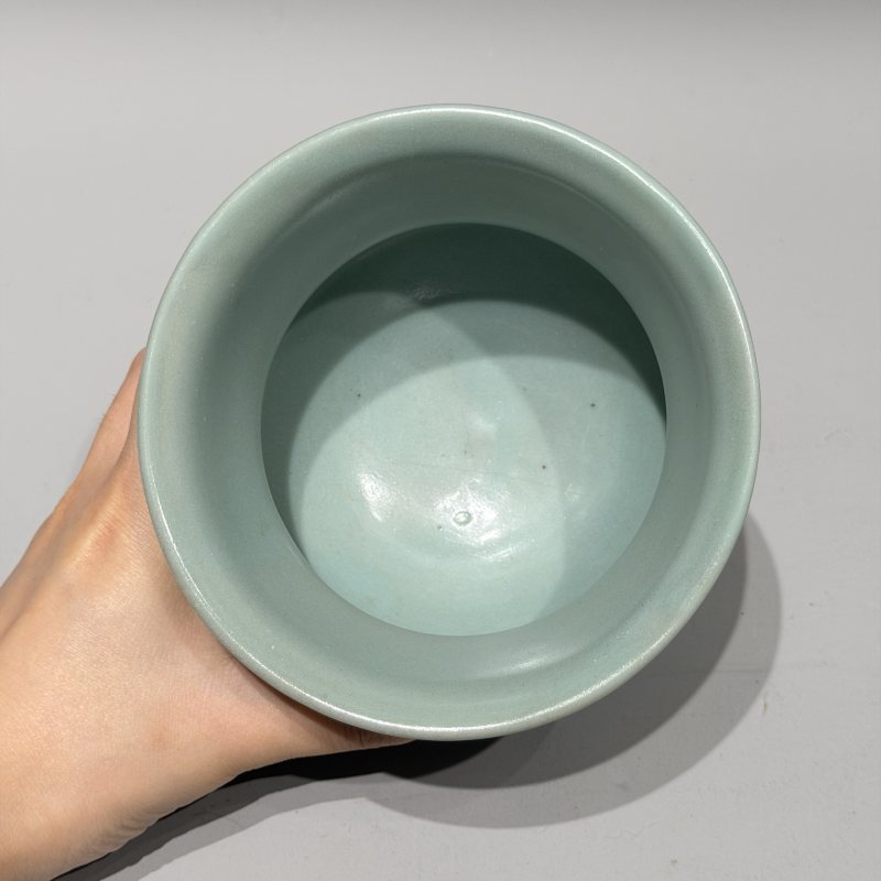 明代 龙泉窑粉青釉渣斗 - 图6