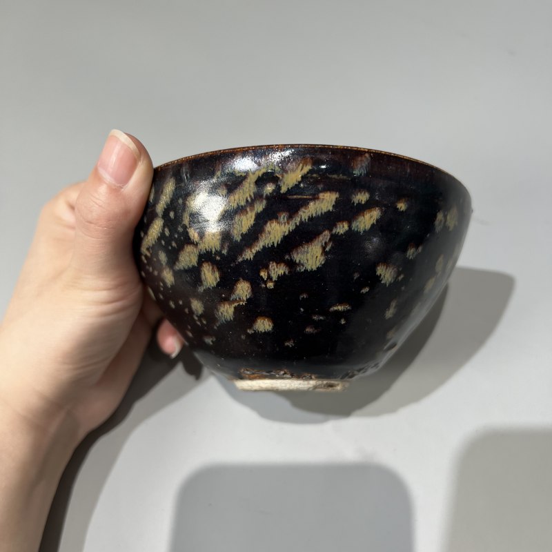 明代 吉州窑剪纸贴画吉语盏 - 图3