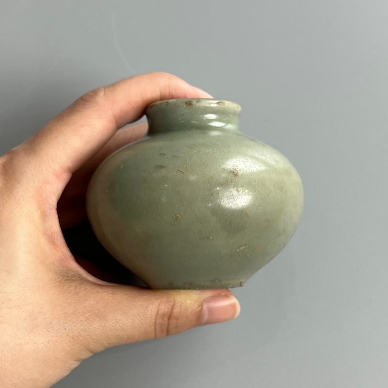 明代 龙泉窑粉青釉水盂 - 图4
