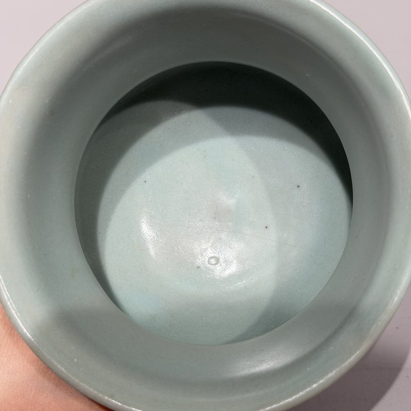 明代 龙泉窑粉青釉渣斗 - 图7
