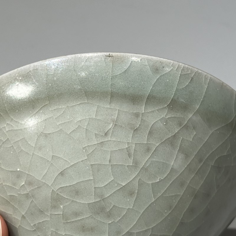 明代 龙泉窑青釉斗笠盏 - 图3