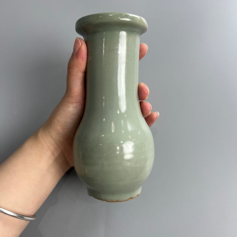 明代 龙泉窑粉青釉箸瓶 - 图4