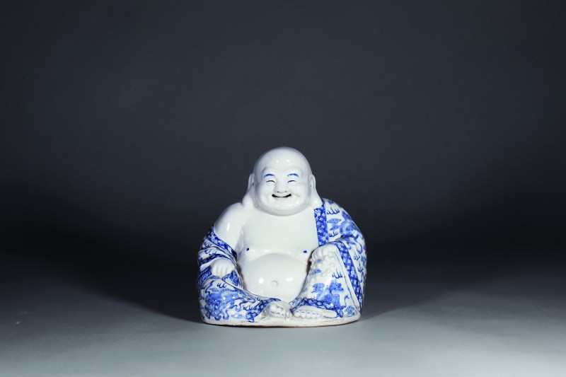 民国 青花弥勒佛坐像