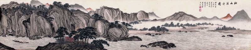 吴青霞 松山泛舟