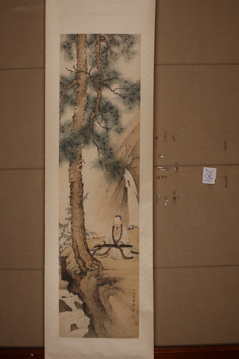 陈少梅 松荫抚琴 - 图2