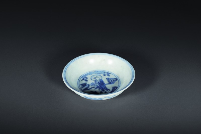 明天启 青花人物盘