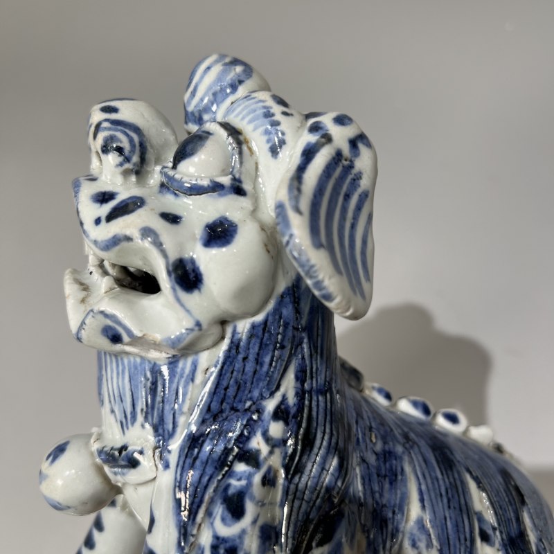 元代 青花瑞狮坐像 - 图10