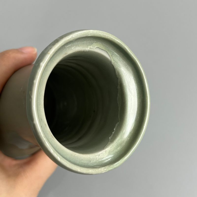 明代 龙泉窑粉青釉箸瓶 - 图6
