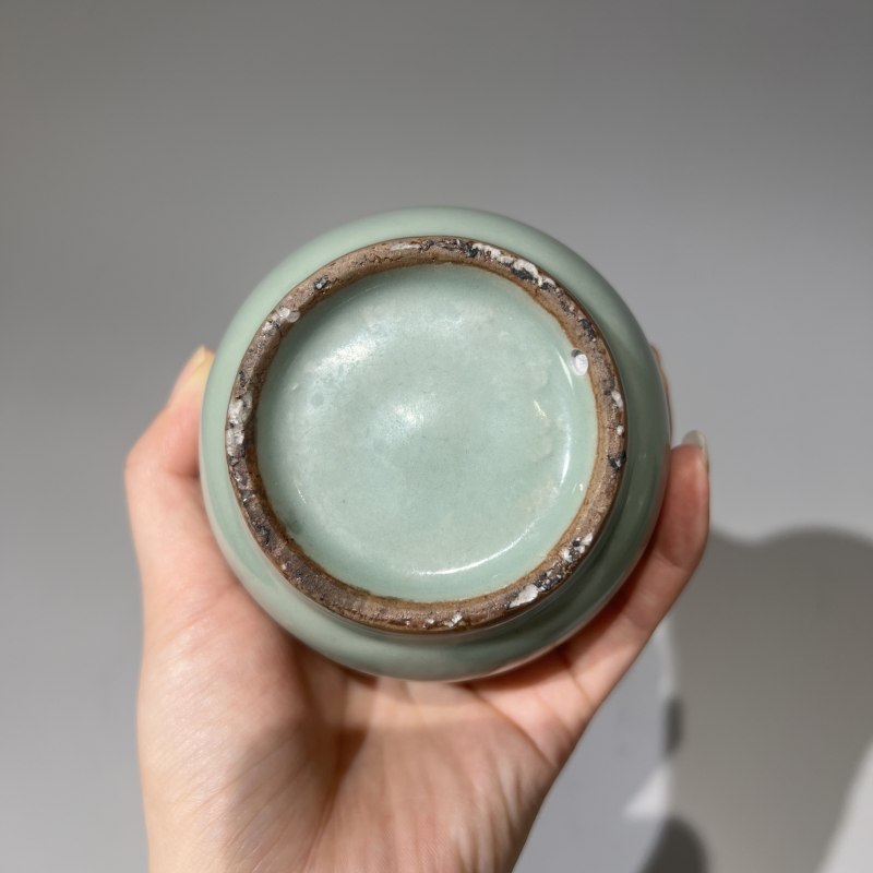 明代 龙泉窑粉青釉贯耳瓶 - 图8