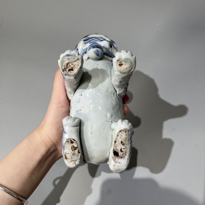 元代 青花瑞狮坐像 - 图11
