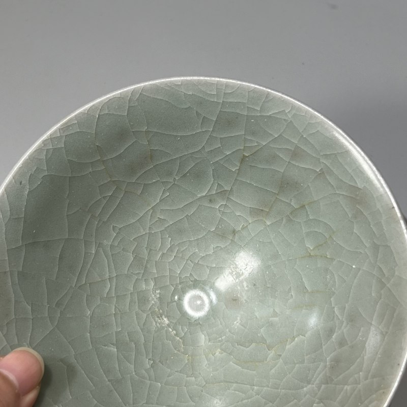 明代 龙泉窑青釉斗笠盏 - 图6