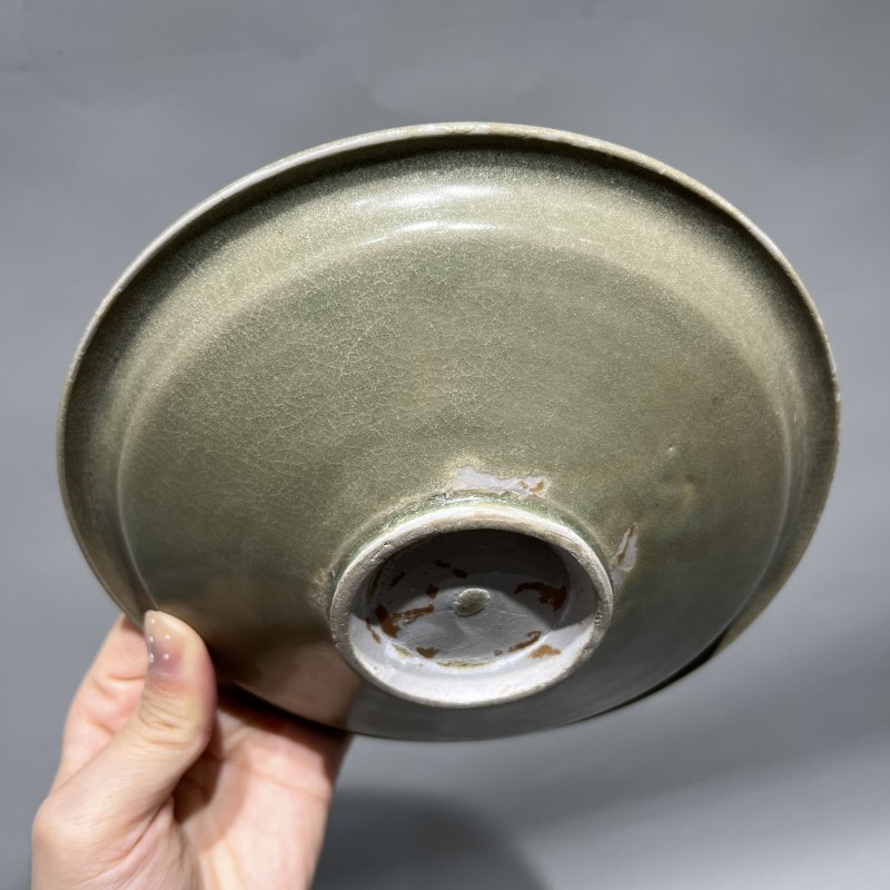 明代 青釉刻花盘 - 图8