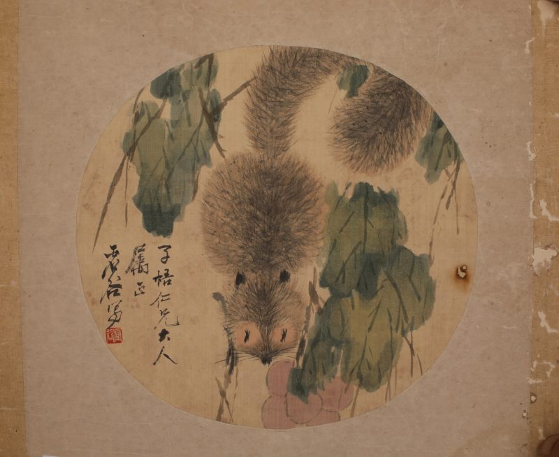任伯年、虚谷等 书法、花鸟圆光 - 图2