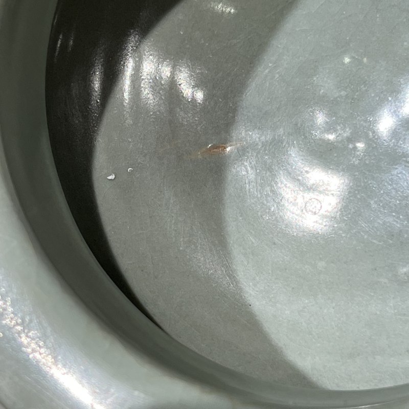 明代 龙泉窑粉青釉大鬲式炉 - 图7