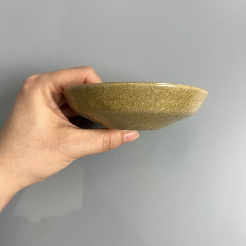 明代 龙泉窑青黄釉刻花平足洗 - 图4