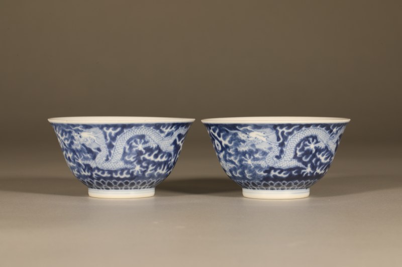 清光绪 青花云龙纹碗 - 图5