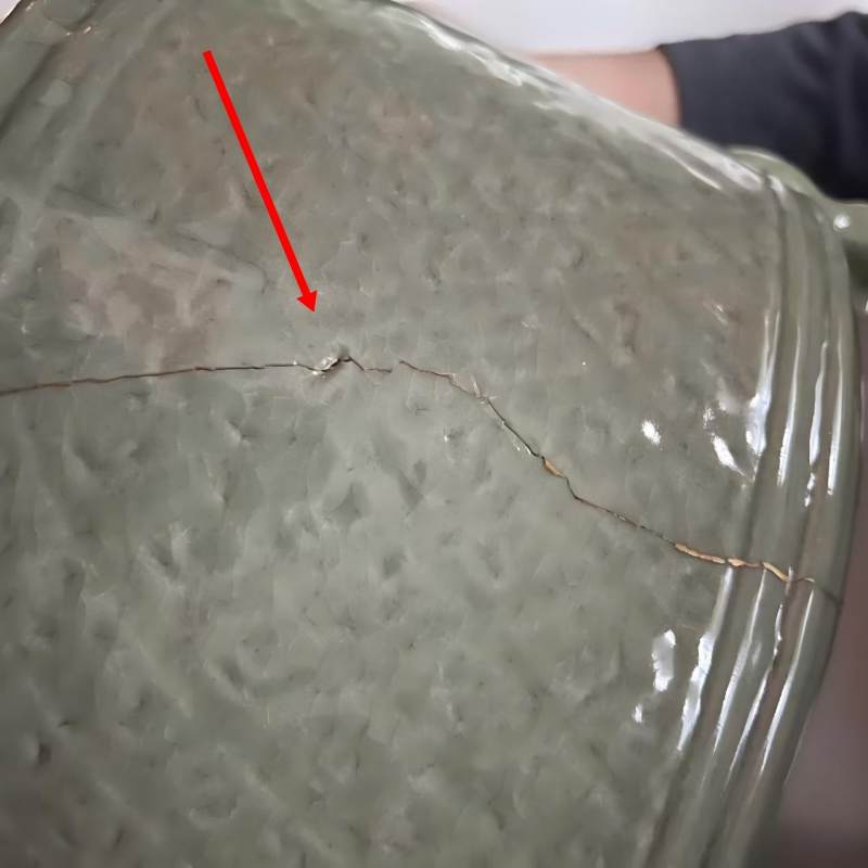 明中期 龙泉窑青釉锦地纹筒式炉 - 图13