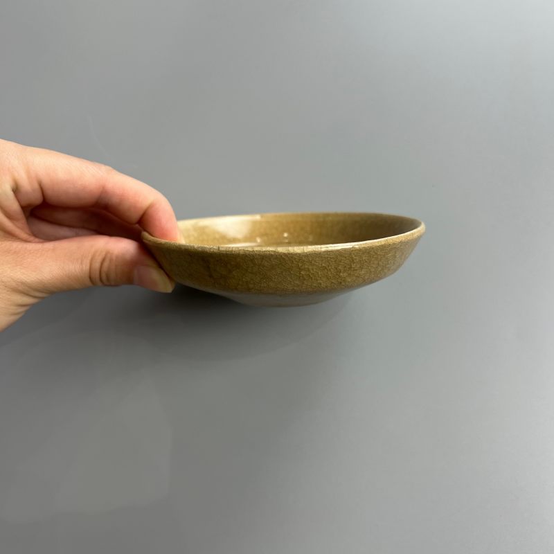 明代 龙泉窑青黄釉刻花平足洗 - 图5