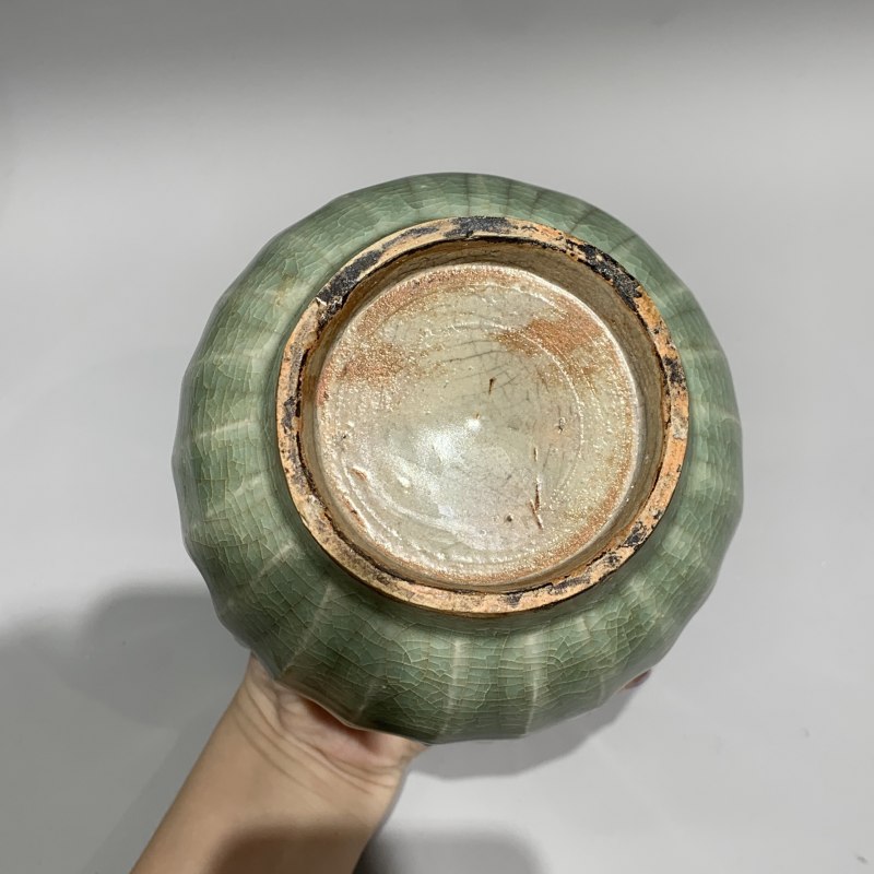 明代 龙泉窑青釉五管花插 - 图10