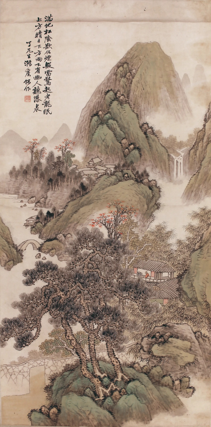 释觉禅 松荫听瀑 - 图1