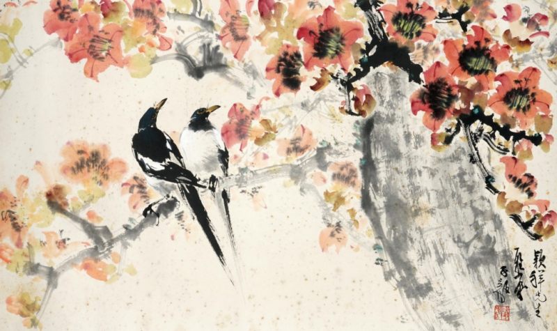    陳子毅 紅棉喜鵲 - 图1