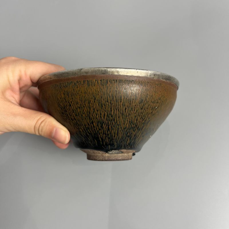 明代 建窑黑釉兔毫盏 - 图4